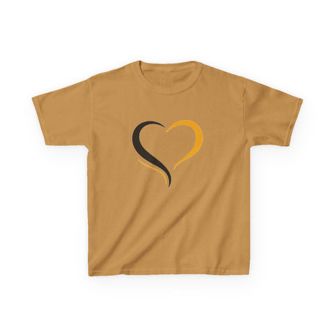 Black and Yellow Heart - Kids Graphic T-Shirt Kids Apparel - YinzerShop
