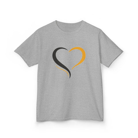 Black and Yellow Heart - Kids Graphic T-Shirt Kids Apparel - YinzerShop