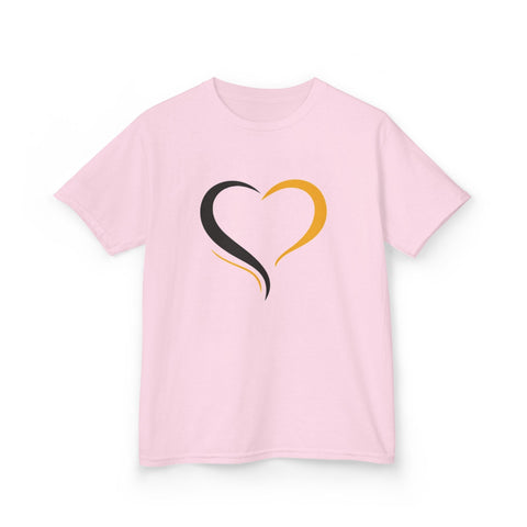 Black and Yellow Heart - Kids Graphic T-Shirt Kids Apparel - YinzerShop