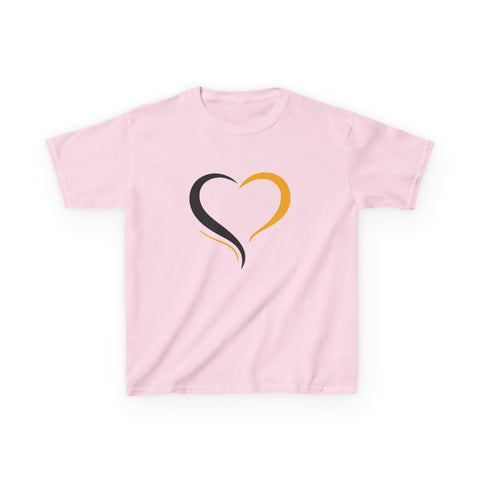 Black and Yellow Heart - Kids Graphic T-Shirt Kids Apparel - YinzerShop