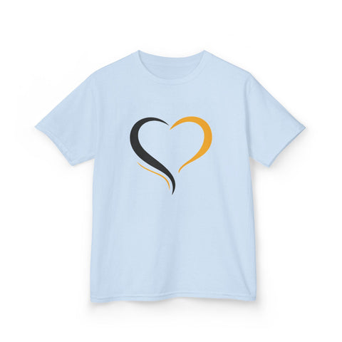 Black and Yellow Heart - Kids Graphic T-Shirt Kids Apparel - YinzerShop