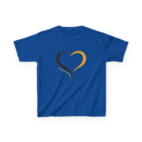 Black and Yellow Heart - Kids Graphic T-Shirt Kids Apparel - YinzerShop