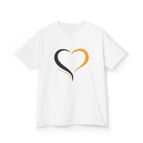 Black and Yellow Heart - Kids Graphic T-Shirt Kids Apparel - YinzerShop