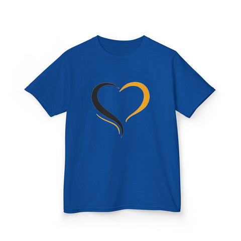 Black and Yellow Heart - Kids Graphic T-Shirt Kids Apparel - YinzerShop