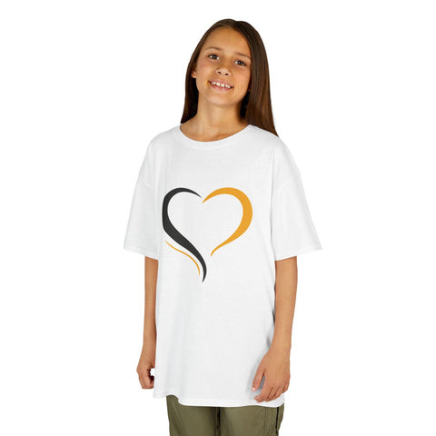 Black and Yellow Heart - Kids Graphic T-Shirt Kids Apparel - YinzerShop