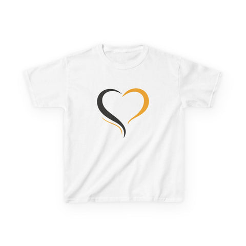 Black and Yellow Heart - Kids Graphic T-Shirt Kids Apparel - YinzerShop