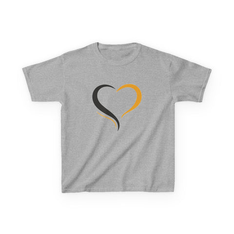 Black and Yellow Heart - Kids Graphic T-Shirt Kids Apparel - YinzerShop