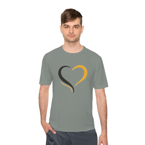 Black and Yellow Heart - Sport-Tek Unisex Moisture Wicking Tee T-Shirt - YinzerShop