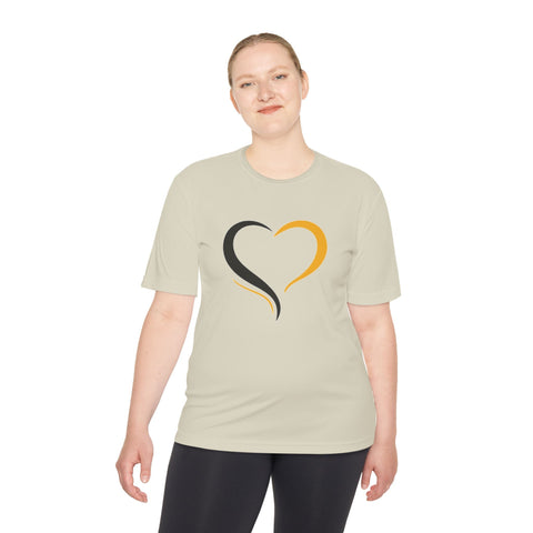 Black and Yellow Heart - Sport-Tek Unisex Moisture Wicking Tee T-Shirt - YinzerShop