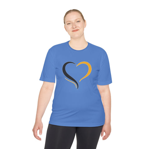 Black and Yellow Heart - Sport-Tek Unisex Moisture Wicking Tee T-Shirt - YinzerShop