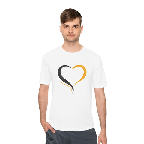 Black and Yellow Heart - Sport-Tek Unisex Moisture Wicking Tee T-Shirt - YinzerShop