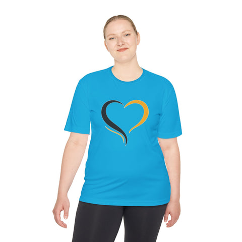 Black and Yellow Heart - Sport-Tek Unisex Moisture Wicking Tee T-Shirt - YinzerShop