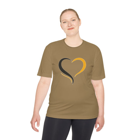 Black and Yellow Heart - Sport-Tek Unisex Moisture Wicking Tee T-Shirt - YinzerShop