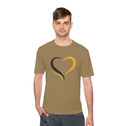 Black and Yellow Heart - Sport-Tek Unisex Moisture Wicking Tee T-Shirt - YinzerShop