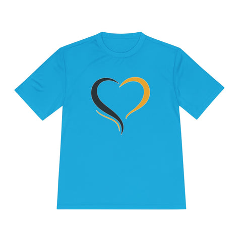 Black and Yellow Heart - Sport-Tek Unisex Moisture Wicking Tee T-Shirt - YinzerShop