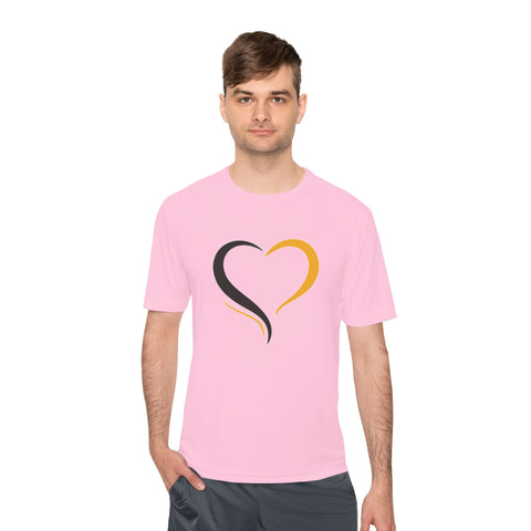 Black and Yellow Heart - Sport-Tek Unisex Moisture Wicking Tee T-Shirt - YinzerShop