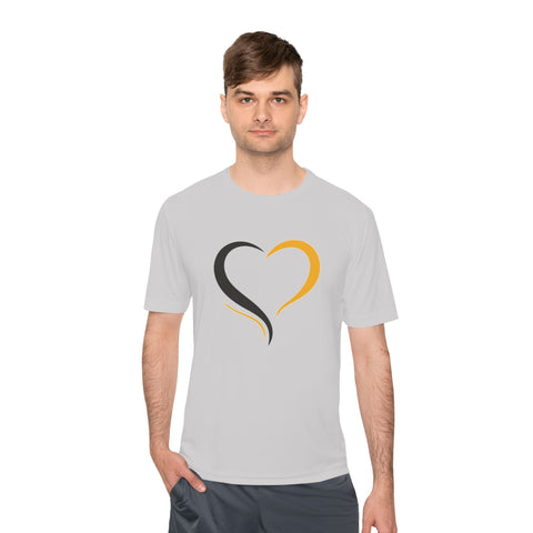 Black and Yellow Heart - Sport-Tek Unisex Moisture Wicking Tee T-Shirt - YinzerShop