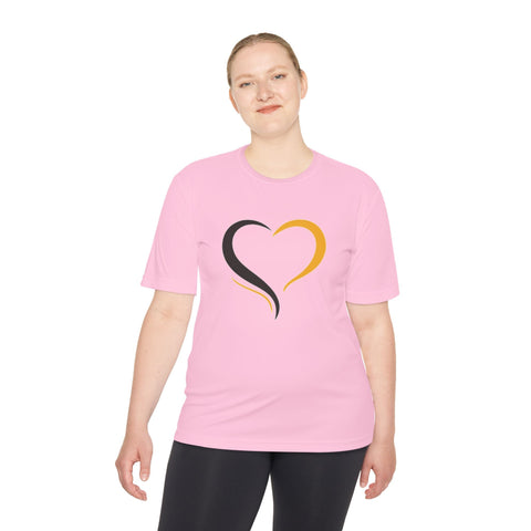Black and Yellow Heart - Sport-Tek Unisex Moisture Wicking Tee T-Shirt - YinzerShop