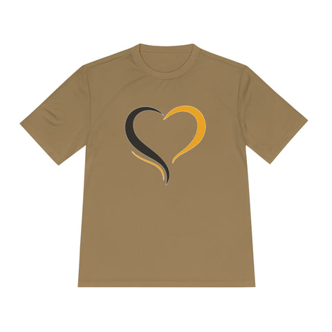 Black and Yellow Heart - Sport-Tek Unisex Moisture Wicking Tee T-Shirt - YinzerShop
