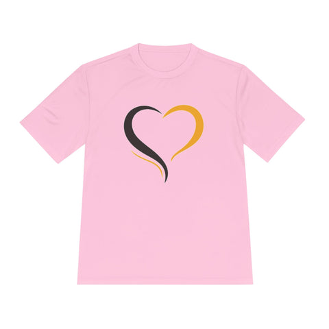 Black and Yellow Heart - Sport-Tek Unisex Moisture Wicking Tee T-Shirt - YinzerShop
