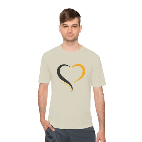 Black and Yellow Heart - Sport-Tek Unisex Moisture Wicking Tee T-Shirt - YinzerShop
