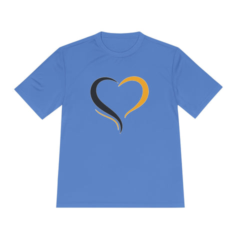 Black and Yellow Heart - Sport-Tek Unisex Moisture Wicking Tee T-Shirt - YinzerShop