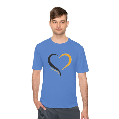 Black and Yellow Heart - Sport-Tek Unisex Moisture Wicking Tee T-Shirt - YinzerShop