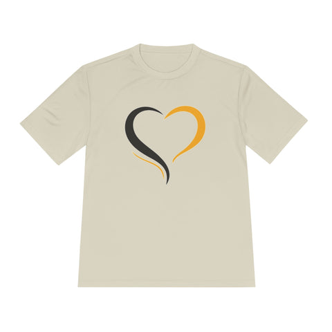 Black and Yellow Heart - Sport-Tek Unisex Moisture Wicking Tee T-Shirt - YinzerShop