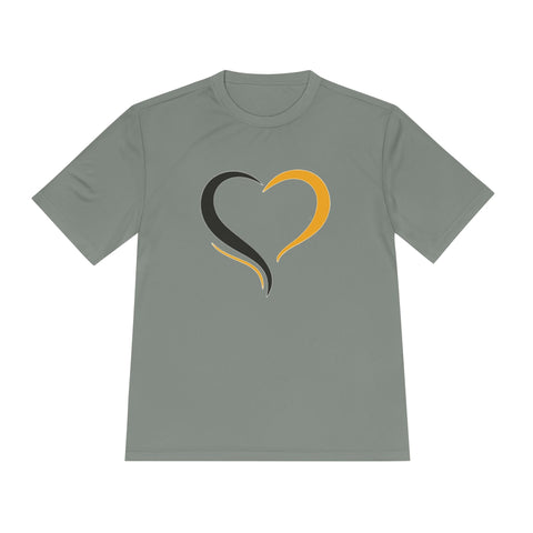 Black and Yellow Heart - Sport-Tek Unisex Moisture Wicking Tee T-Shirt - YinzerShop