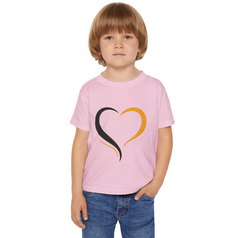 Black and Yellow Heart - Toddler T-Shirt Kids Apparel - YinzerShop