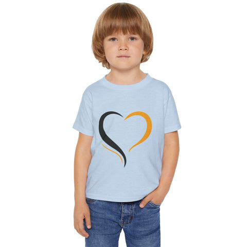 Black and Yellow Heart - Toddler T-Shirt Kids Apparel - YinzerShop