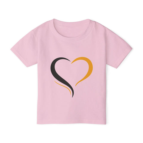 Black and Yellow Heart - Toddler T-Shirt Kids Apparel - YinzerShop