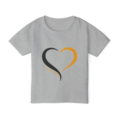Black and Yellow Heart - Toddler T-Shirt Kids Apparel - YinzerShop