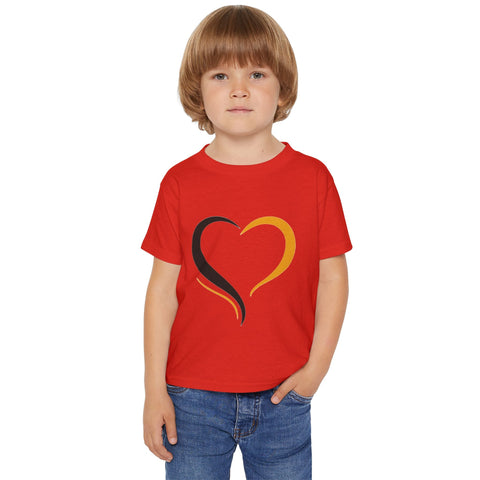 Black and Yellow Heart - Toddler T-Shirt Kids Apparel - YinzerShop