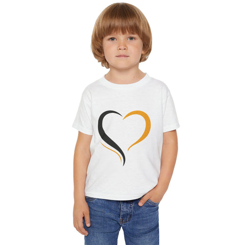Black and Yellow Heart - Toddler T-Shirt Kids Apparel - YinzerShop