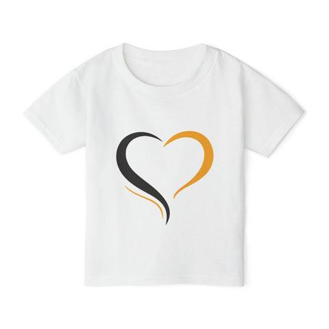 Black and Yellow Heart - Toddler T-Shirt Kids Apparel - YinzerShop