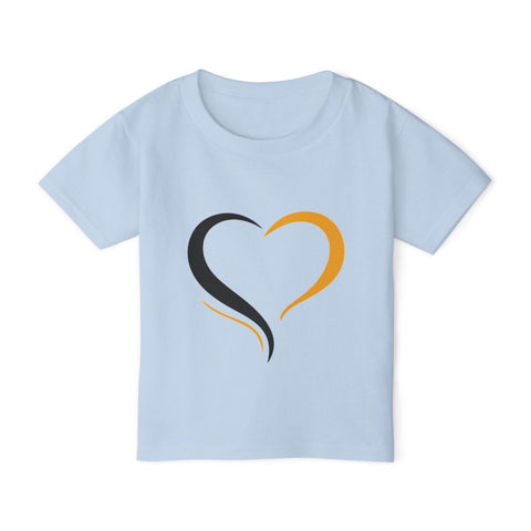Black and Yellow Heart - Toddler T-Shirt Kids Apparel - YinzerShop