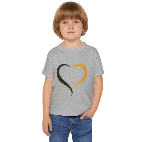 Black and Yellow Heart - Toddler T-Shirt Kids Apparel - YinzerShop