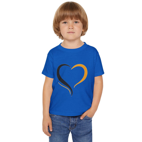 Black and Yellow Heart - Toddler T-Shirt Kids Apparel - YinzerShop