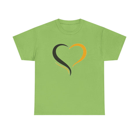 Black and Yellow Heart - Unisex Heavy Cotton Tee T-Shirt - YinzerShop