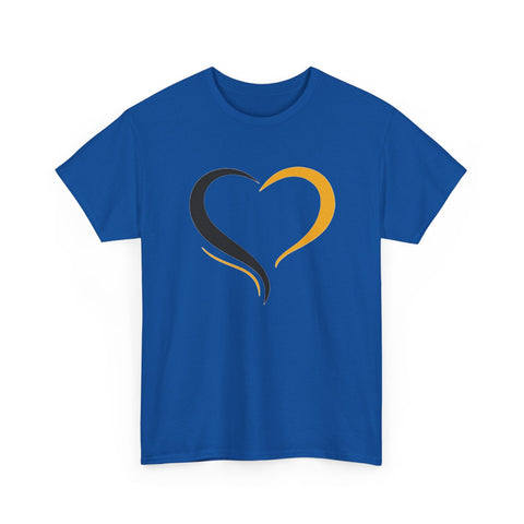 Black and Yellow Heart - Unisex Heavy Cotton Tee T-Shirt - YinzerShop