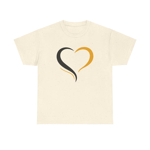 Black and Yellow Heart - Unisex Heavy Cotton Tee T-Shirt - YinzerShop