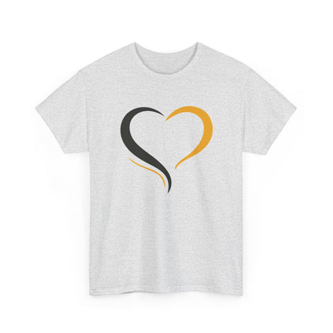 Black and Yellow Heart - Unisex Heavy Cotton Tee T-Shirt - YinzerShop