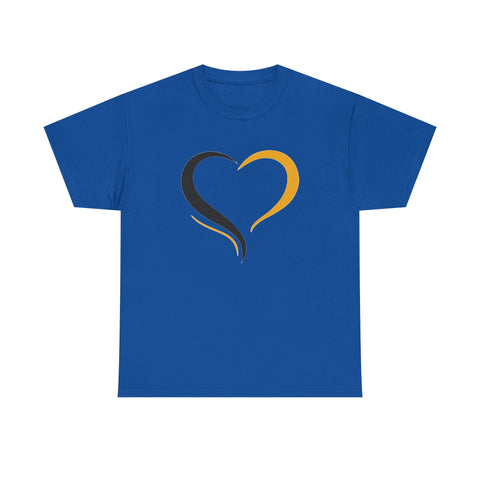 Black and Yellow Heart - Unisex Heavy Cotton Tee T-Shirt - YinzerShop