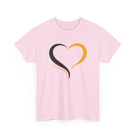 Black and Yellow Heart - Unisex Heavy Cotton Tee T-Shirt - YinzerShop