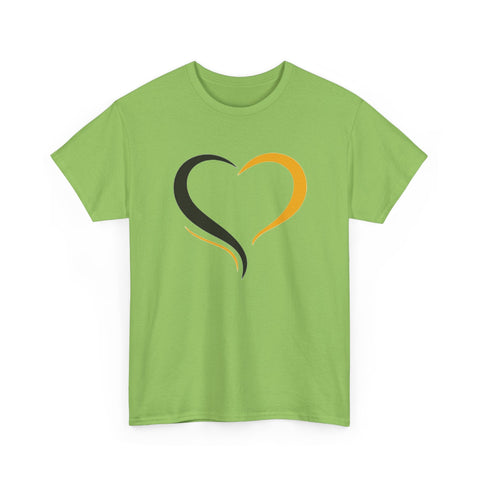Black and Yellow Heart - Unisex Heavy Cotton Tee T-Shirt - YinzerShop