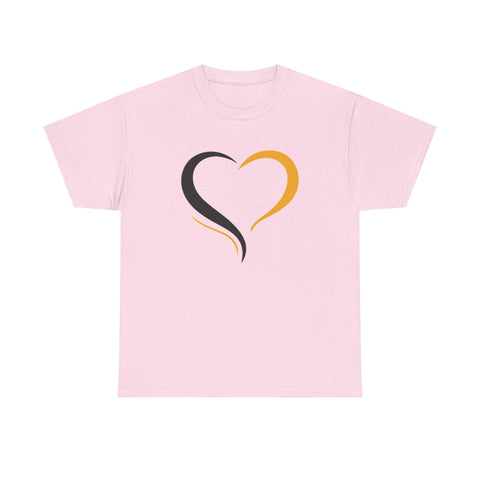 Black and Yellow Heart - Unisex Heavy Cotton Tee T-Shirt - YinzerShop