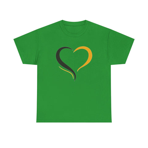 Black and Yellow Heart - Unisex Heavy Cotton Tee T-Shirt - YinzerShop