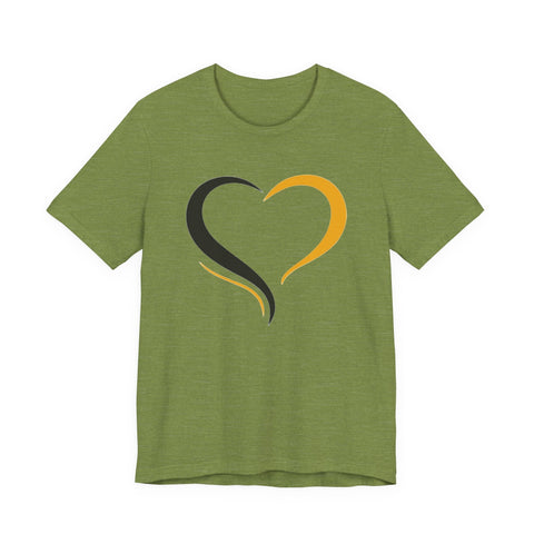 Black and Yellow Heart - Unisex Jersey Short Sleeve Tee T-Shirt - YinzerShop