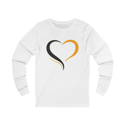 Black and Yellow Heart - Unisex Long Sleeve Tee Long Sleeve Shirt - YinzerShop